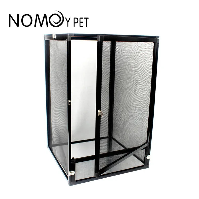 Reptile Detachable Habitat Tank Terrarium Transparent Aluminium Air Screen Cage Front Opening Door Full View Lizard Chameleon