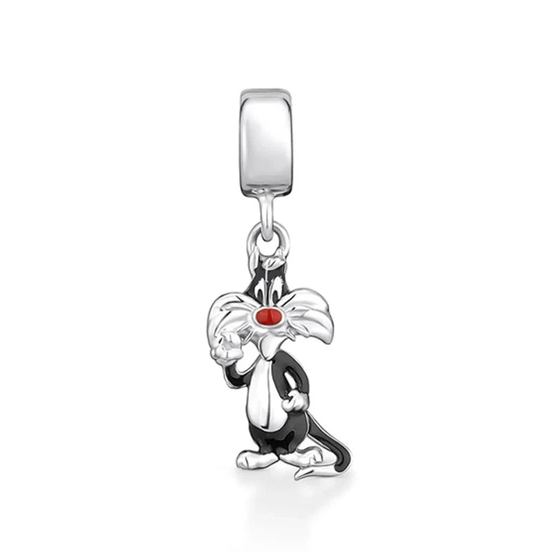 New 925 Silvering Disney Cute Bird Tiger Duck Dog Rabbit Salamander Charm Bead fit Original Bracelet Trinket DIY Women Jewelry