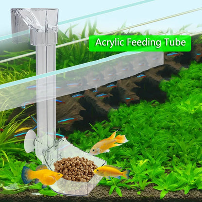 1Set Acrylic Aquarium Feeder Tube Dish Transparent Fish Tank Shrimp Snail Shrimp Food Feeder Bowl Aquarium Feeding Accessories