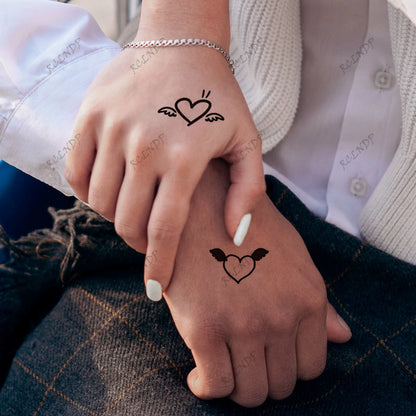 15pcs Waterproof Temporary Tattoo Sticker Starry Moon Flower Heart Flying Bird Fake Tatto Flash Tatoo finger Tato for  Women Men