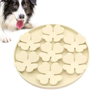 Lick Mat For Dogs Suction Dog Butter Lick Pad Raised Flower Design Dog Puzzle Bowl For Boredom Relief Floor Or Wall Treats