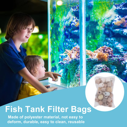 UXCELL Aquarium Filter Media Bags Fine Zipper Mesh Filter Bags Mesh Zipper Bags for Activated Carbon Resin Filters