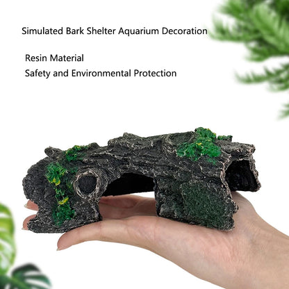 Resin Aquarium Bark tree hole Decoration Artificial View Rock Cave Stone Tree Fish Tank Ornament Pet Supplies Home Decor