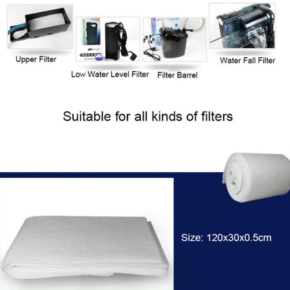 120x30x0.5cm Super Thin  Aquarium Filter Super Biochemical Filter Cotton Sponge for Aquarium Fish Tank Bio Cotton Foam Skimmer