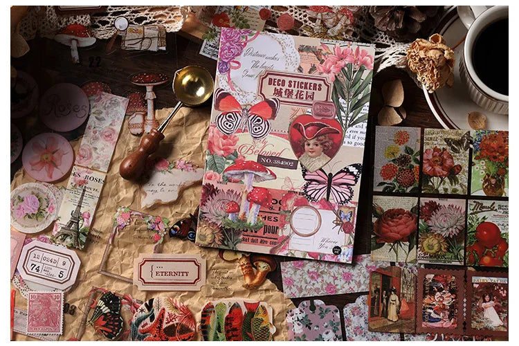 JIANQI 20 pcs PET Die cut Stickers book Plant Flower Label Decorative handmade Scrapbooking Material Diary Album Craft Supplies