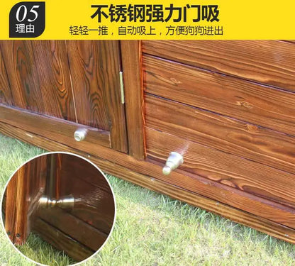 Outdoor Dog House Solid Wood Waterproof Large Dog Golden Retriever Kennel Rainproof Kennel Pet Villa Summer Outdoor Dog House