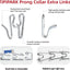 Dog Choke Collar Accessories Adjustable Training Collar For Dog 2.5/3.0/3.5/4.0MM Collar Links Fit for Prong Collar Pinch Collar