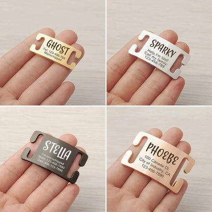 Personalized Dog and Cat Collar Tags, Slide-On Pet ID Tags, Silent, No Noise Tags Made of Stainless Steel, Custom Engraved