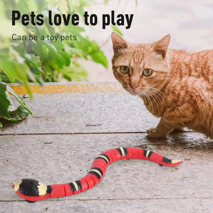 Smart Sensing Interactive Cat Toys Automatic Eletronic Snake Cat Teasering Play USB Rechargeable Kitten Toys for Cats Dogs Pet
