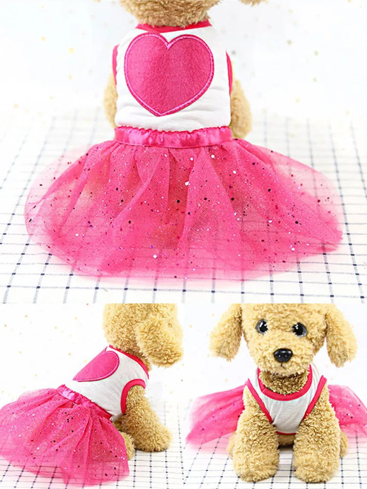 Dog Wedding Dress Cotton Lace Floral Dress For Small Dogs Chihuahua Summer Puppy Dress Pomeranian Princess Tutu Yorkshire Clothe