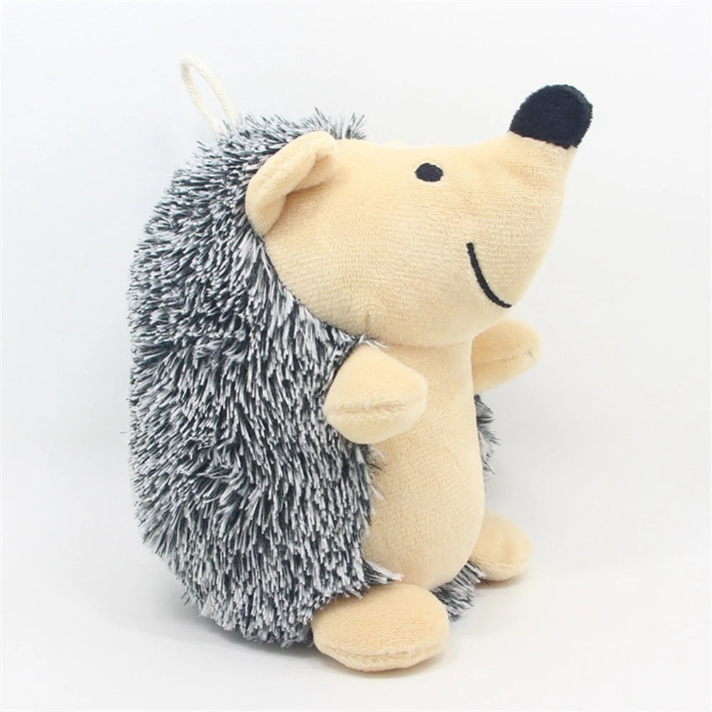 Dog Chew Squeaky Toy Lovely Cartoon Hedgehog Shaped Plush Stuffed Animals Toy Pet Puppy Interactive Training Molar Biting Toys