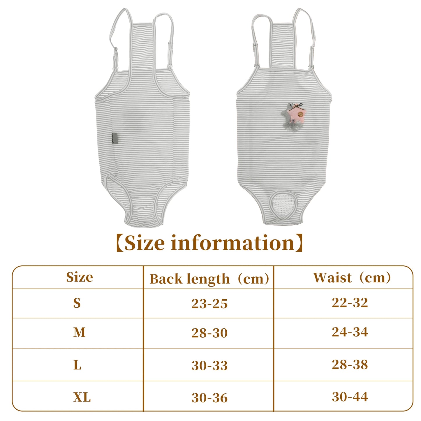 UXCELL Reusable Dog Diapers Female Dog Suspender Panties Casual Physiological Pants Adjustable Strap Striped Washable Underwear