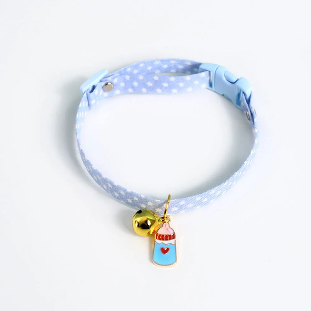 Pet Supplies Accessories for Cats Adjustable Cat Necklace for Kitten Puppy Small Dog Cat Breakaway Bell Collar with Cute Pendant