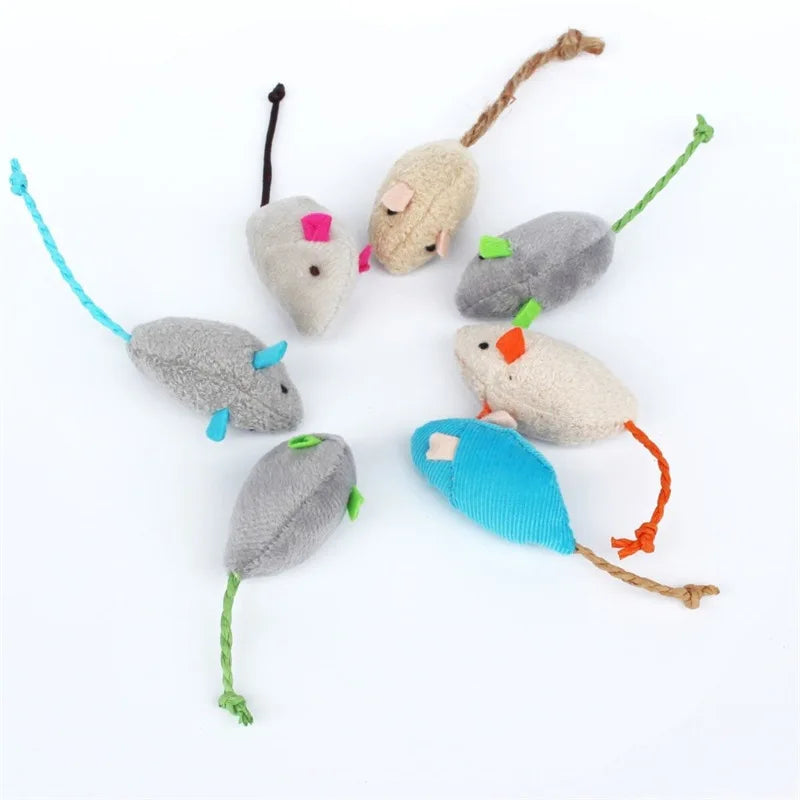 Pet Toy Mice Cats Catnip Toys Interactive Fun Plush Mouse Cat Toy For Kitten Colorful Cute Plush False Mouse Pet Cat Accessories
