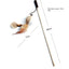 1PC Teaser Feather Toys Kitten Funny Colorful Rod Cat Wand Toys Wood Pet Cat Toys Interactive Stick Pet Cat Supplies