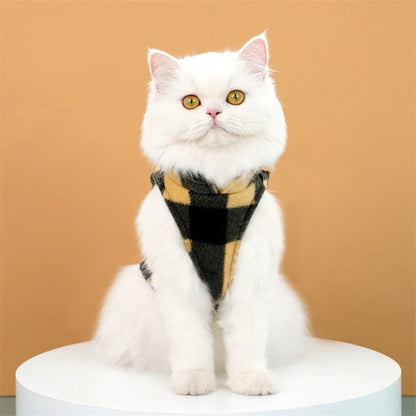 Autumn Fleece Pet Dog Clothes Solid Color Harness Outfits Walking Warm Vest for Small Medium Puppy Plaid Chihuahua Cat Jackets