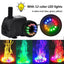 W Ultra Quiet Submersible Water Fountain Filter Fish Pond Aquarium Water Pump Tank Fountain With 12 Lights