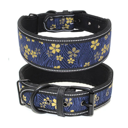 Reflective Puppy Big Dog Collar with Buckle Soft Padded Wide Adjustable Pet Collar for Medium Large Dogs Pitbull Leash Dog Chain