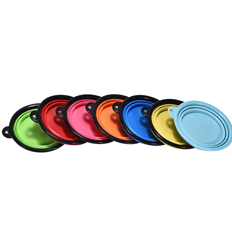Mountaineering Buckle Silicone Pet Bowl Folding Bowl Outdoor Special Imitation Silicone Dog Bowl Portable For Outdoor Use