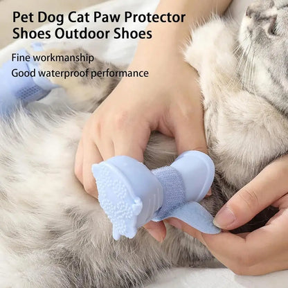 Winter Boots For Dogs Paw Protectors Anti-Slip Dog Boot Snow Shoes Adjustable Soft Dog Winter Boots 4pcs Puppy Shoes For Small