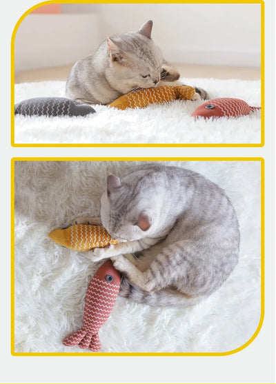 Teeth Grinding Catnip Toys Funny Interactive Plush Cat Toy Pet Kitten Chewing Vocal Toy Fish Bite Cat mint For Cats