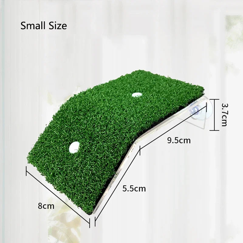 Simulated Lawn Aquarium Decoration Turtle Basking Platform Turtle Ladder Climbing Fish Tank Habitat Small Reptile Float Island