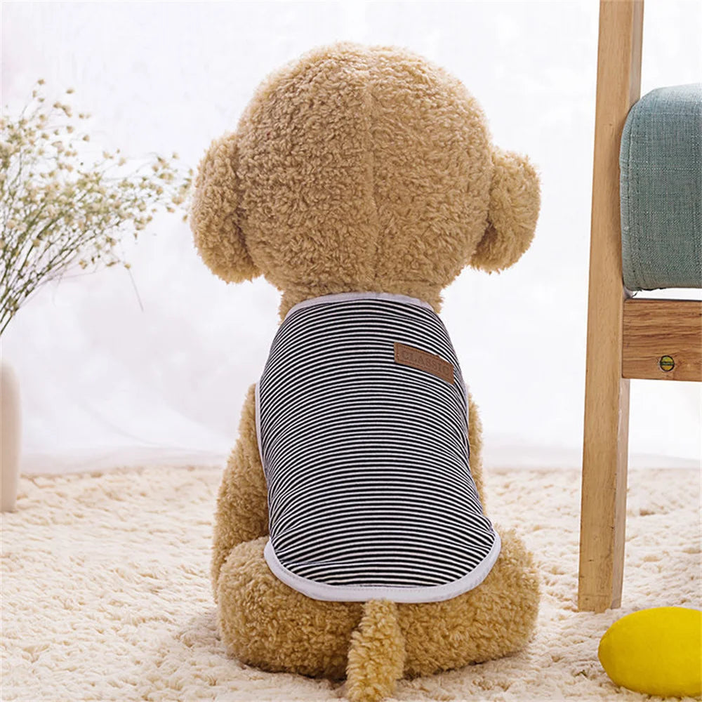 Classic Stripe Pet Cat Clothes for Cats Summer Dog Cat Vest Shirt katten kleding Kedi Suit Goods For Pets Cats Costume Clothing
