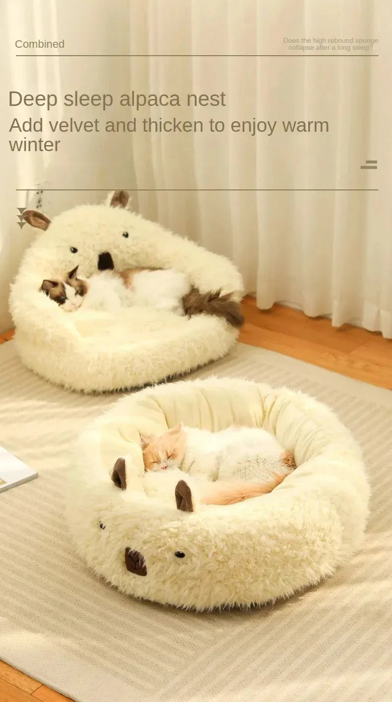 Bed Cats for Winter Warm Houses and Habitats House Accessories Kitten Cushions Beds Dog Puppy Accessory Pet Supplies Mat Goods