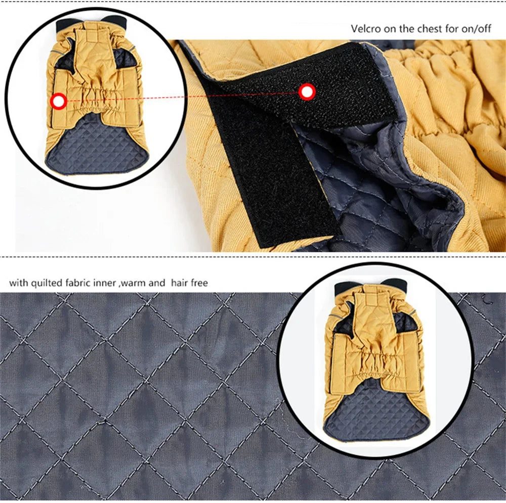 Retro Style French Bulldog Pet Coat Jacket Winter Warm Big Dog Clothes for Medium Large Dogs Pug Bull Terrier mascotas Clothing