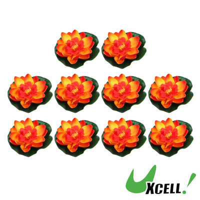 Uxcell 10PCS 10cm Aquarium Floating Artificial Flower Fake Lotus Plant Pond Micro Landscape Garden Fish Tank Tools Accessories
