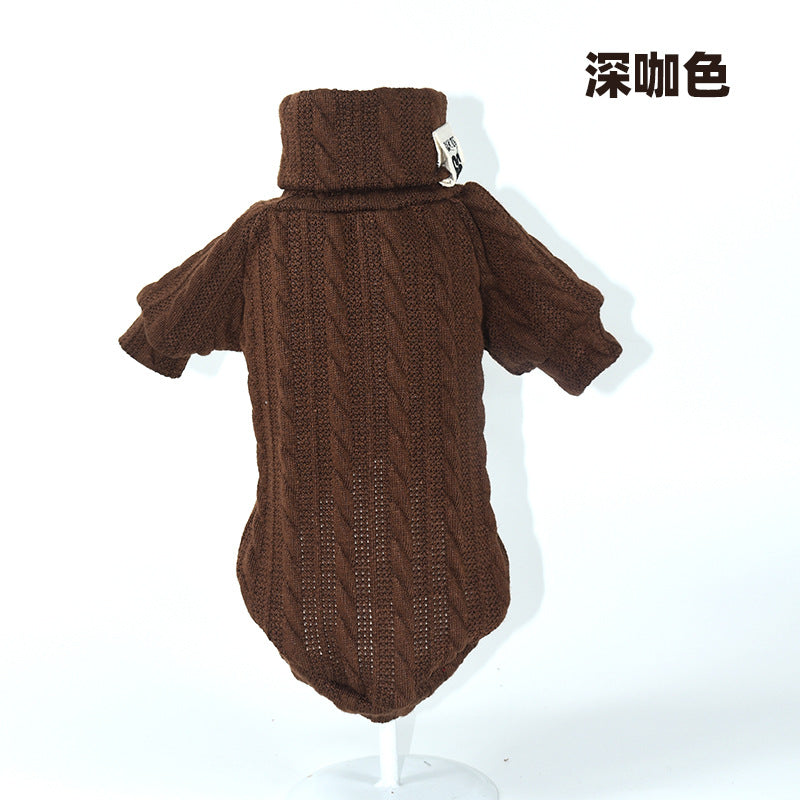 Pet Turtleneck Knitted Sweater Autumn Winter Warm Pet Puppy Dog Clothes for Small Dogs French Bulldog Dog Costume
