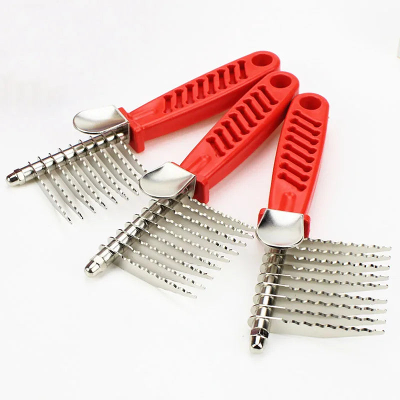 Dog Comb Pet Grooming Tools Dog Rake Comb Trimmer Stainless Steel Cat Dog Comb for Dematting Removing Dead Matted & Knotted Hair