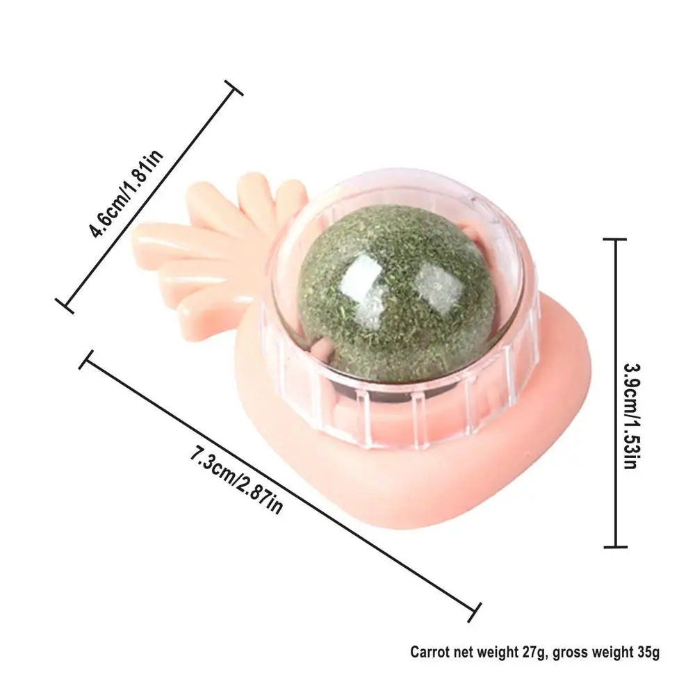 Catnip Wall Spin Ball Catnip Ball Toy Edible Cat Catnip Toys Promotes Digestion Enhances Appetite Wall Cat Lick Ball for Cat