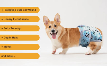 Washable Female Dog Diapers for Dog Period Panties,Comfy Reusable Physiological Panties Doggy Diaper for Small Medium Large Dogs