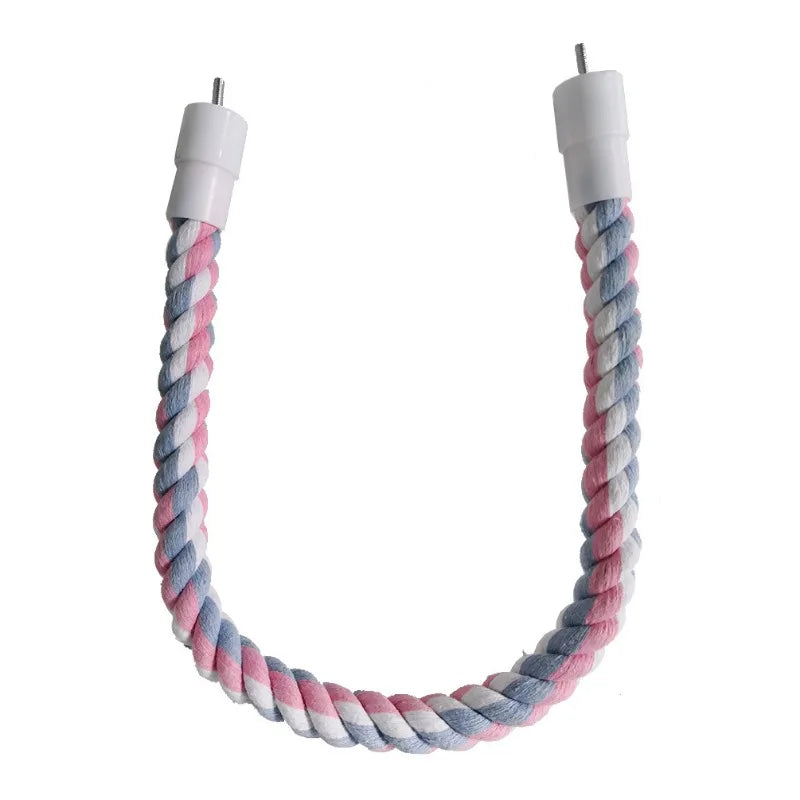 Pet Bird Bite Toys Parrot Color Cotton Rope Toys Elastic Parrot Climbing Toys Sturdy Bird Swing Harness Cage Pet Toy Swing Stand