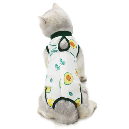 Cat Recovery Suit Kitten Suit E-Collar Alternative for Cats Puppies Small Dogs Abdominal Skin Anti Licking Pajamas Pet Clothing