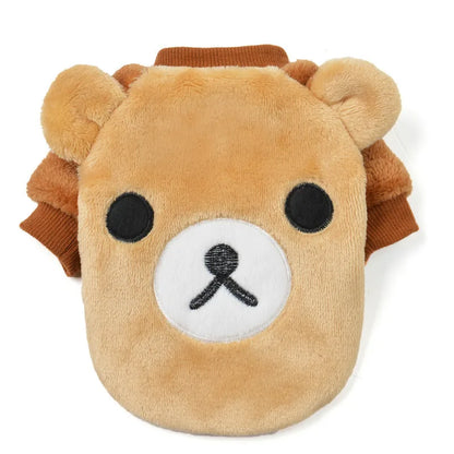 XS-XL Cute Winter Small Dog Cat Warm Vest Fleece Cartoon Printed Puppy Pet Cat Dog Clothes for Small Medium Dog Hoodie Chihuahua
