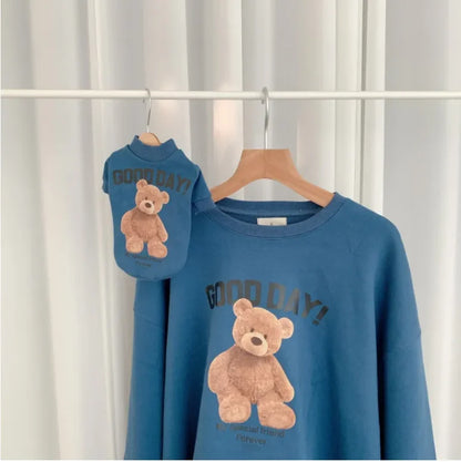 Winter Warm Cute Pet Casual Wear Clothes Bichon Hoodies Cartoon Bear Design For Puppy Dogs Poodle Teddy Girls Sweatshirt Jacket