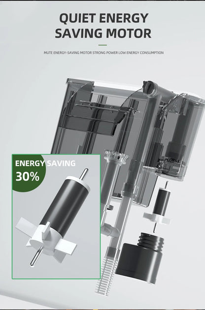 Thin External Hang On waterfall filter aquarium silent filter pump 220~240V interface filter water pump Three in one oxygen pump