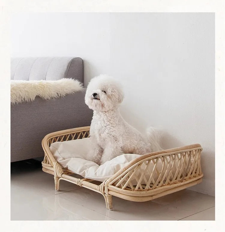 Dog bed universal cat litter pet bed rattan dog bed rattan kennels medium and small dogs winter and summer pet litter