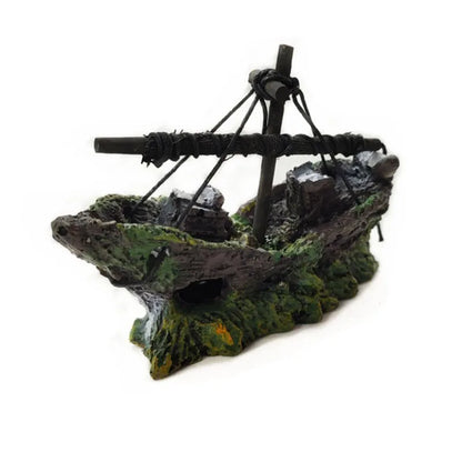1Pcs Aquarium Decoration Wreck Ship Ornament Sailing Boat Fish Tank Cave Decor Resin Ornaments Landscaping Decor Akvaryum Dekor