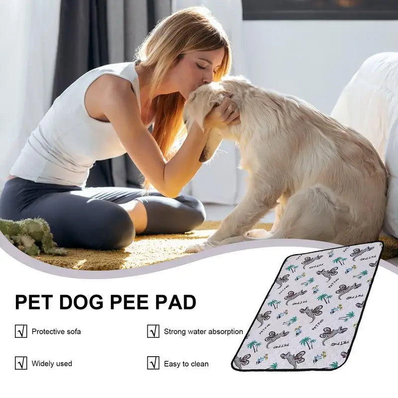 Dog Pee Mat Super Absorbent Pet Mat Blanket Pet Cat Training Pads Reuse Dog Potty Pads Anti-Slip Bottom Dogs Potty Training Mat