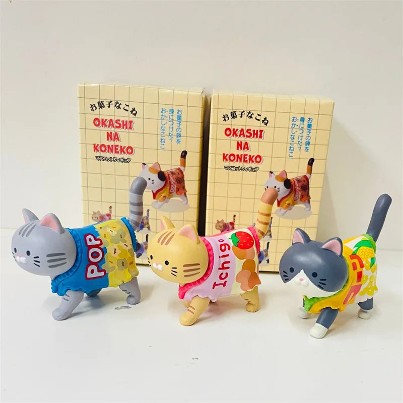 New Cat Blind Box Wearing Candy packaging Snack Cat Figure Toys kittens Dolls Blind Bag Decoration Kids Christmas Gift