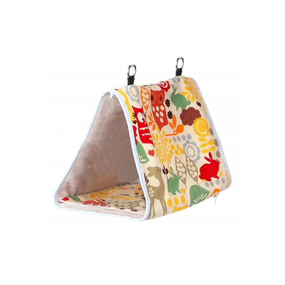 Pet Bird Nest Hammock Peony Parrot Small Hammock Bird Nest Winter Warm Thick Triangle Bird Hanging Tent Snuggle Hut