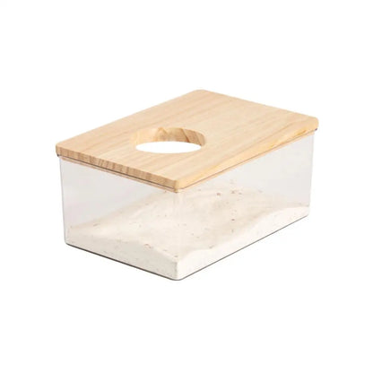 Hamster Golden Bear Sand Bath Box Acrylic Fully Transparent Large Pet Chinchilla Toilet Dual-Purpose Bath Sand Urine Sand Basin