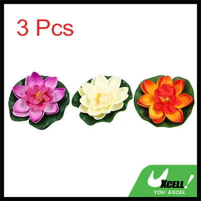 UXCELL 10cm Artificial Floating Lotus Flower Fake Lotus Plant Water Micro Landscape for Aquarium Garden Fish Tank Decoration