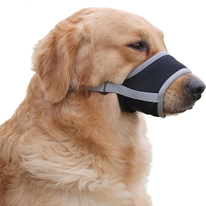 Adjustable Anti Bark Bite Mesh Muzzle for Dogs Pet Mouth Muzzle Stop Chewing for Puppies Nylon Belt Dog Accessories Pet Products