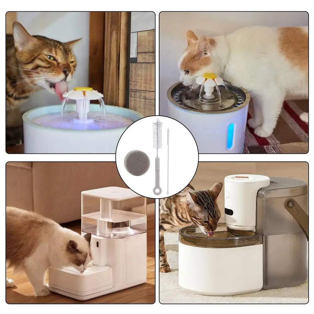 Pet Water Fountain Cleaning Brush Kit Cat Fountain Brush Cleaning Kit Cat Water Dispenser Scrub Brush Pet Fountains Cleaning Set