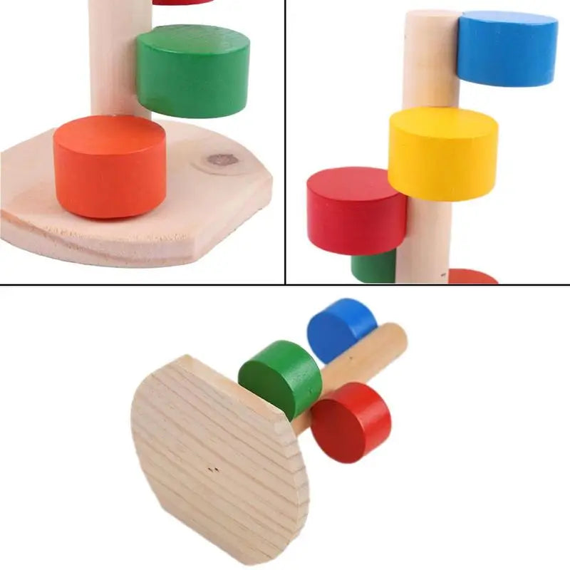 Hamster Climbing Toys Colorful Wooden Stair Platform Exercise Toy Casual Teething Stair Hamster Rainbow Ladder Little Chinchilla