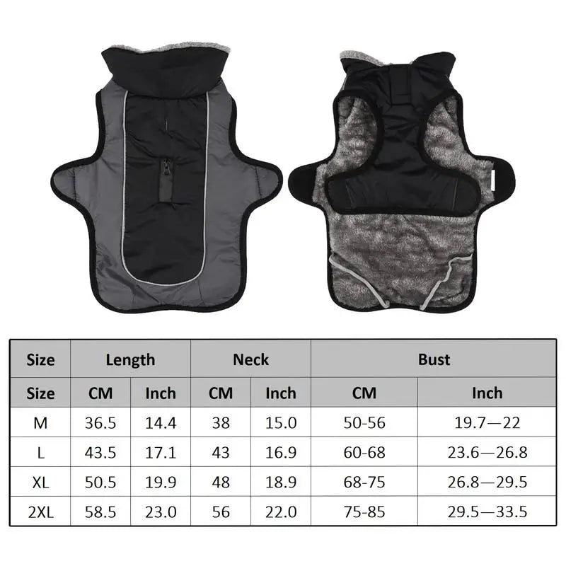 Dog Coat Warm Winter Jacket For Dogs Waterproof Winter Jacket Warm Vest Dog Clothes Winter Dog Clothes For Large Dogs And Pets